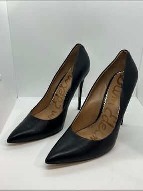 Sexy Black Sam Edelman Leather High Heel Pumps. Size 13With A 5” Heel